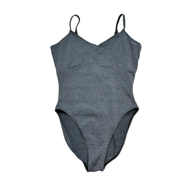 Ladies Danskin Grey V‎ Back Pull On Body Suit Size Large - Picture 3 of 11